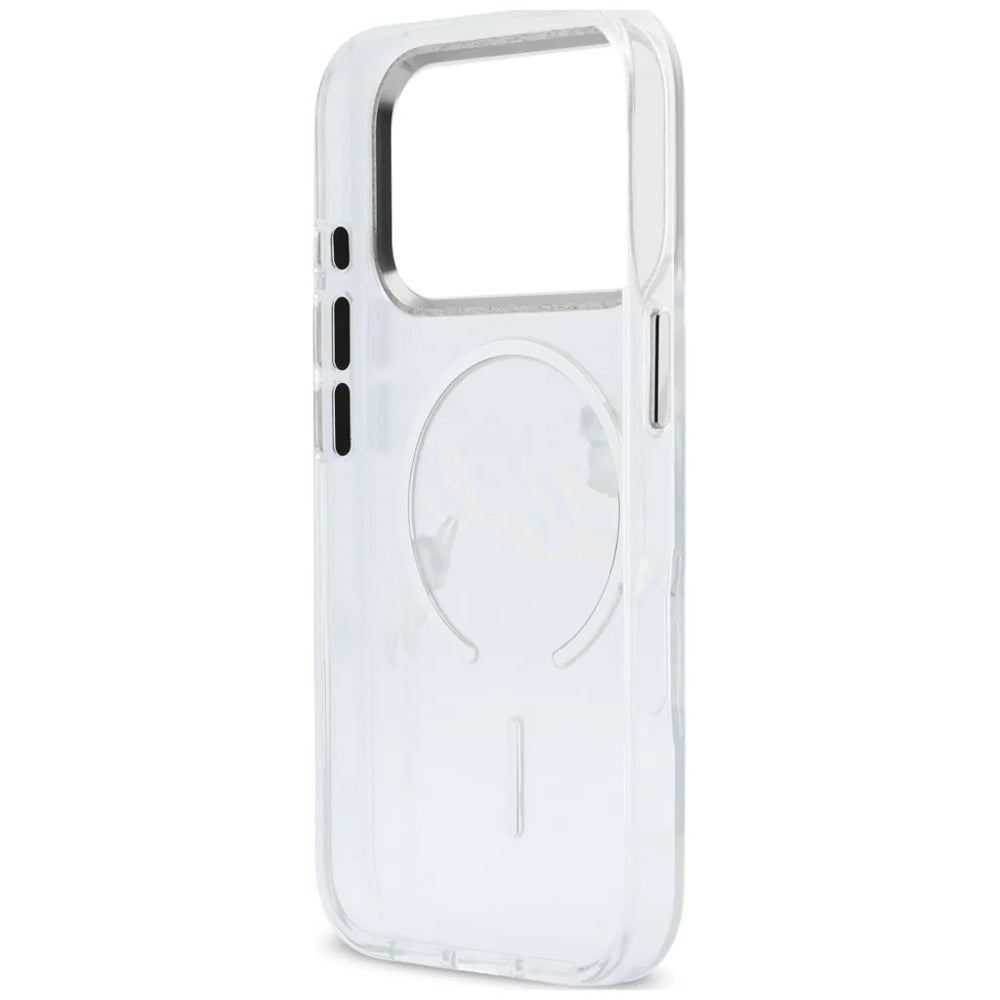 MagSafe Case for Apple iPhone 18 Pro / 17 Pro, Karl Lagerfeld, IML Choupette Karl Script Logo, Transparent