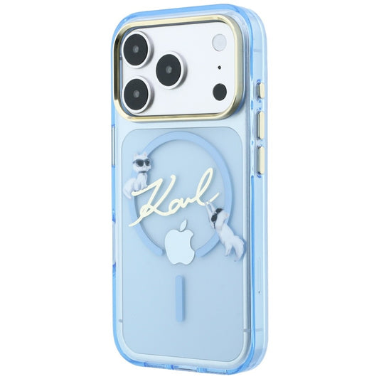MagSafe Case for Apple iPhone 18 Pro / 17 Pro, Karl Lagerfeld, IML Choupette Karl Script Logo, Blue
