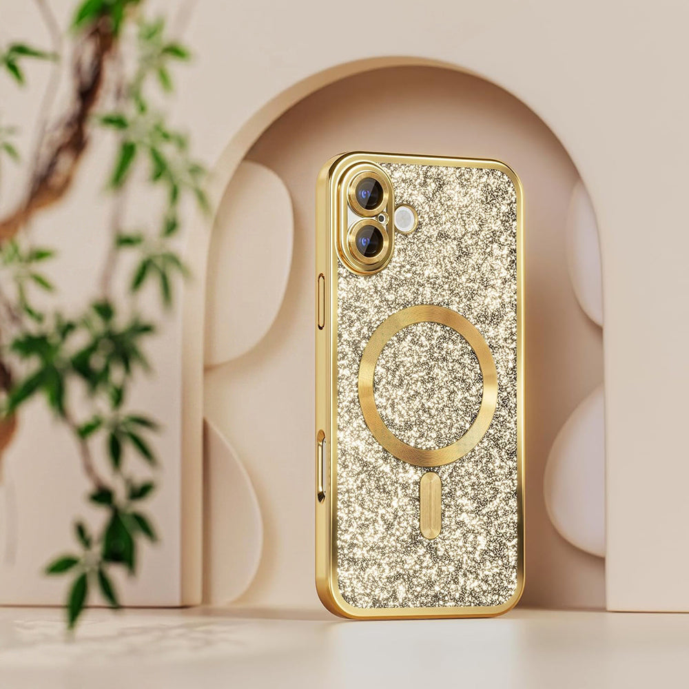 MagSafe Case for Apple iPhone 18 Pro / 17 Pro, Techsuit, Luxury Glitter, Dark Green