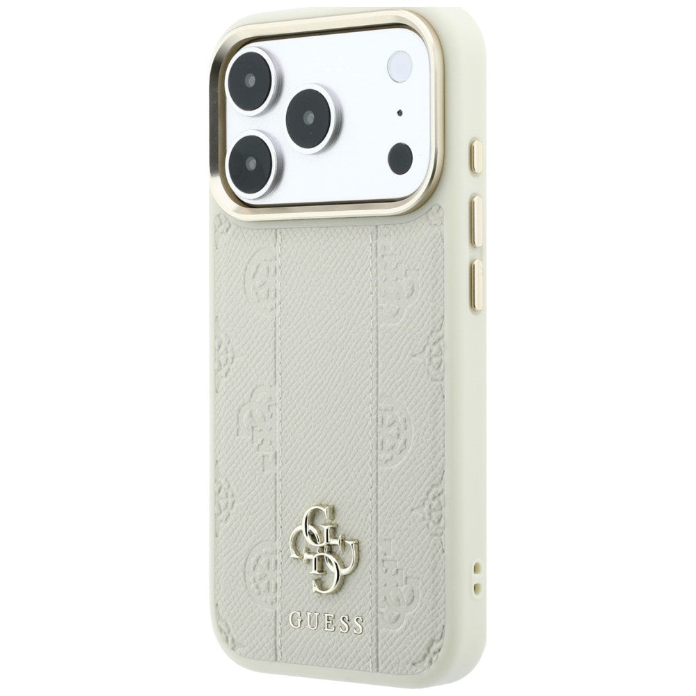 MagSafe Case for Apple iPhone 18 Pro Max / 17 Pro Max, Guess, Stripe Peony 4G, Beige