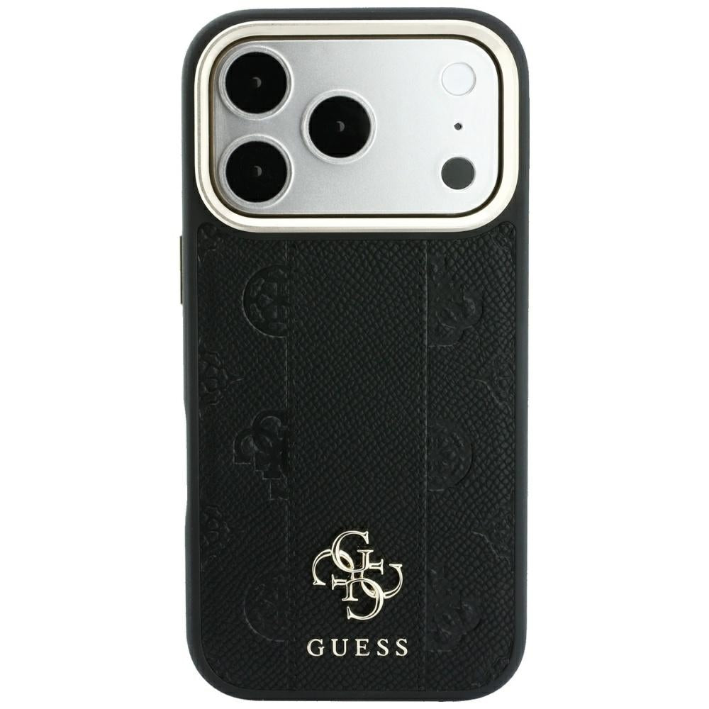MagSafe Case for Apple iPhone 18 Pro Max / 17 Pro Max, Guess, Stripe Peony 4G, Black