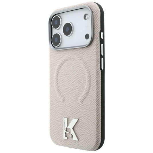 MagSafe Case for Apple iPhone 18 Pro Max / 17 Pro Max, Karl Lagerfeld, Grained Embossed Ring, Beige