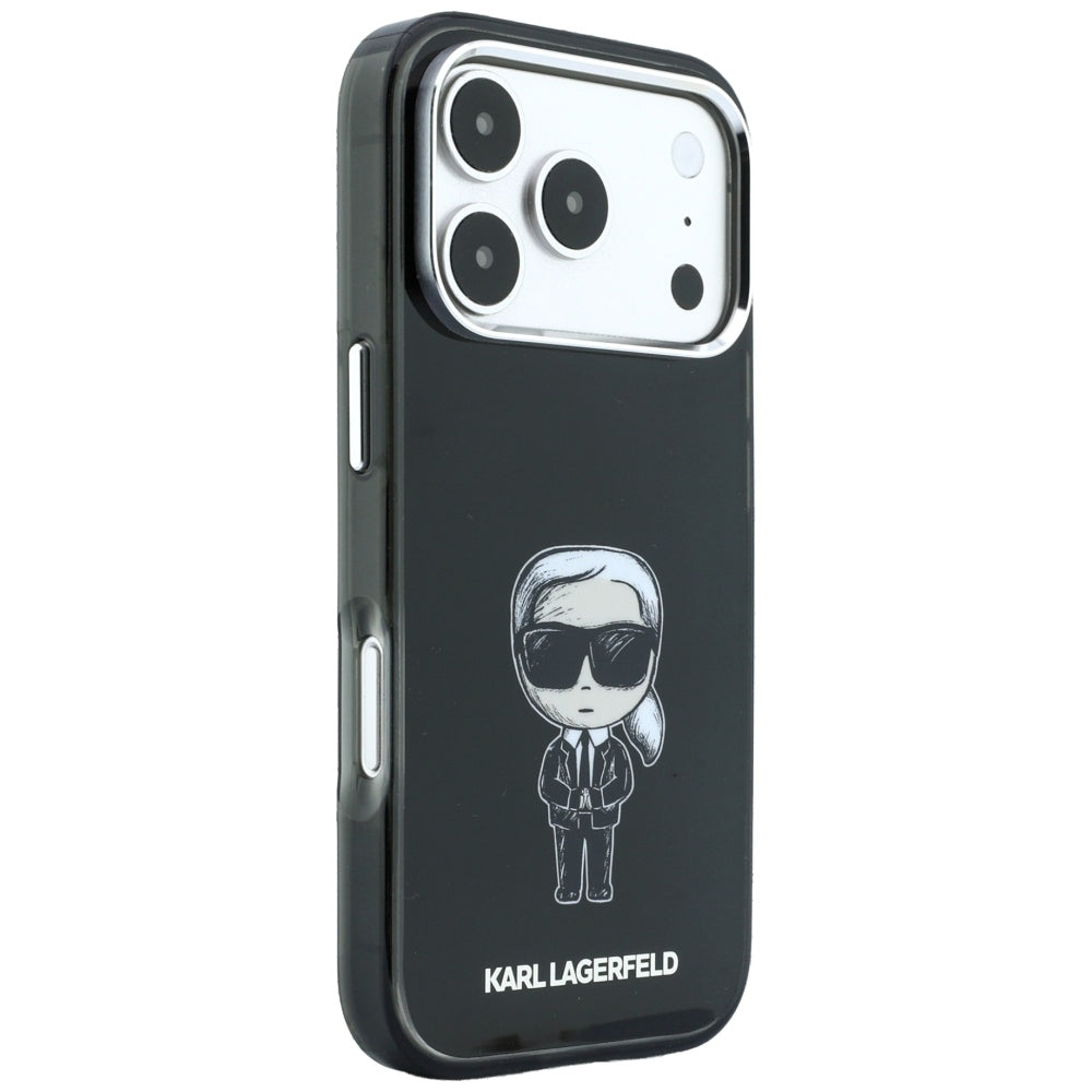 MagSafe Case for Apple iPhone 18 Pro Max / 17 Pro Max, Karl Lagerfeld, IML Ikonik Sketch Print, Black
