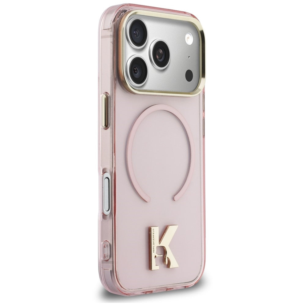 MagSafe Case for Apple iPhone 18 Pro Max / 17 Pro Max, Karl Lagerfeld, IML Karl Head Logo, Pink