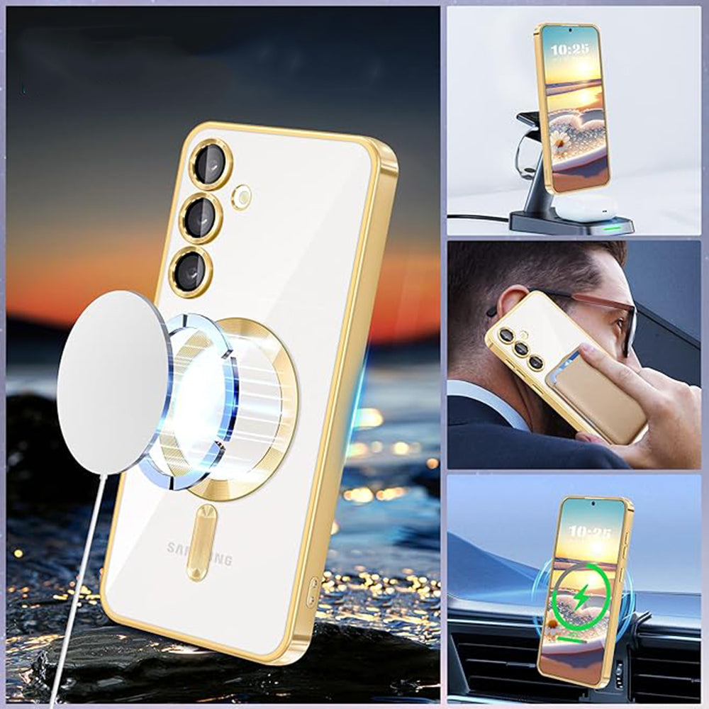 MagSafe Case for Samsung Galaxy A07 4G A075, Techsuit, Luxury Crystal, Light Purple