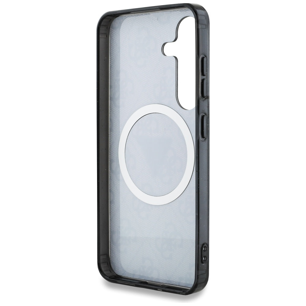 MagSafe Case for Samsung Galaxy S25+ S936, Guess, IML Glitter 4G Circle Triangle, Black