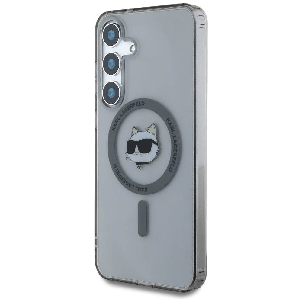 MagSafe Case for Samsung Galaxy S25 S931, Karl Lagerfeld, IML Choupette's Head, Black