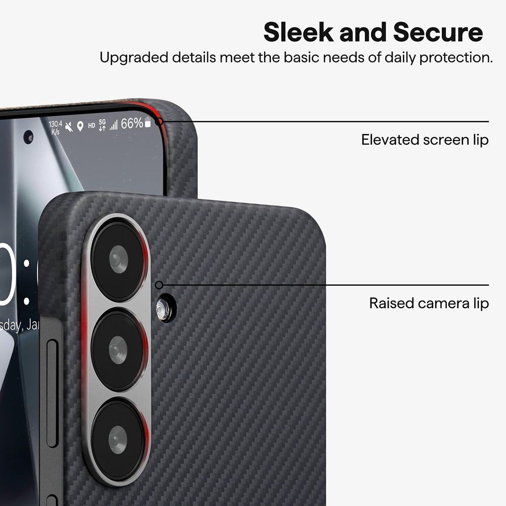 MagSafe Case for Samsung Galaxy S26 Plus S947, Techsuit, Aramid Fiber, Black