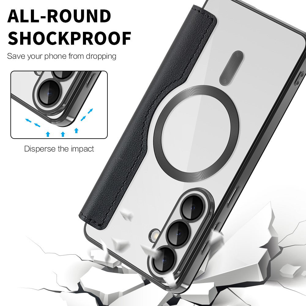 MagSafe Case for Samsung Galaxy S26 Plus S947, Techsuit, SmartMag Book, Black