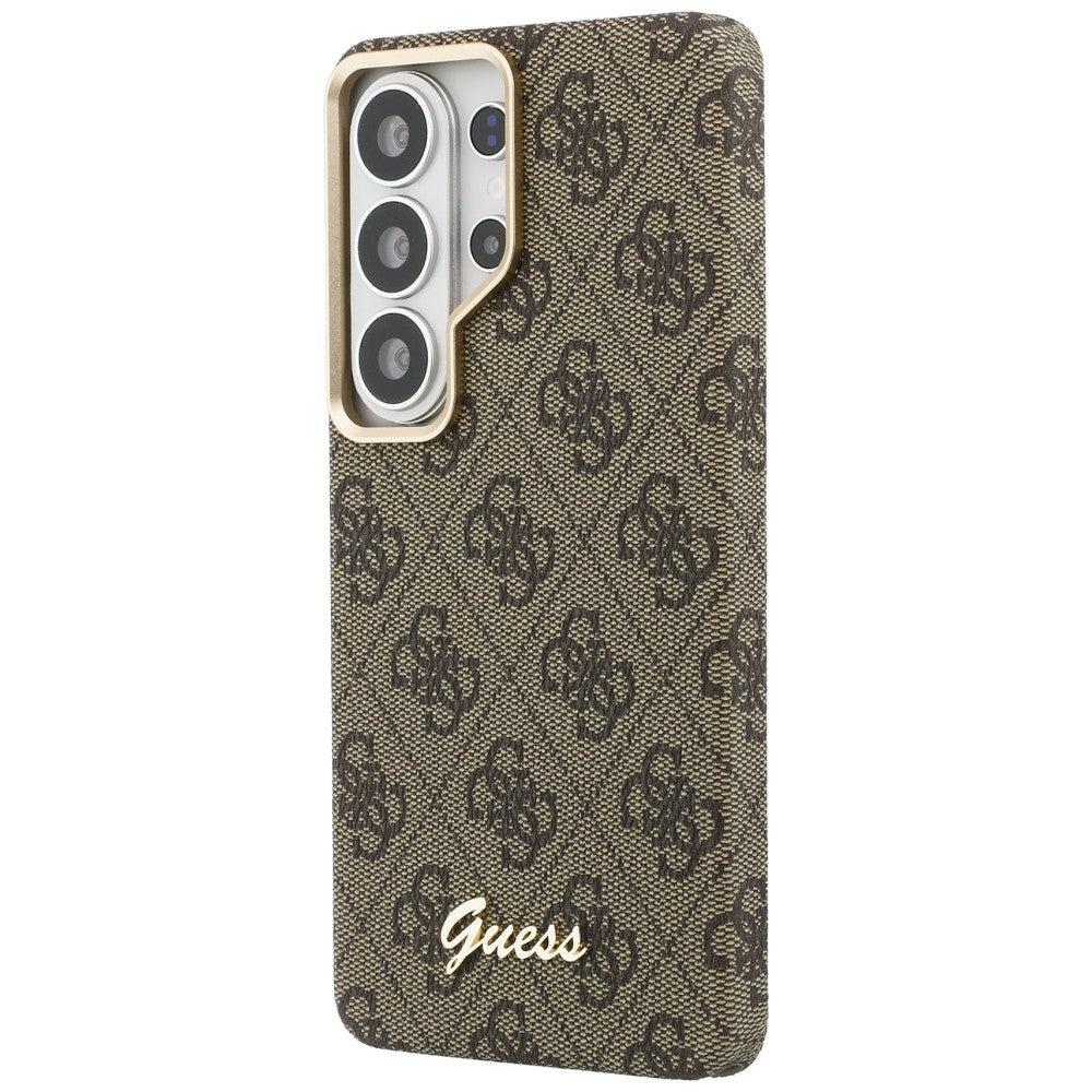 MagSafe Case for Samsung Galaxy S26 S942, Guess, 4G Script Logo, Brown