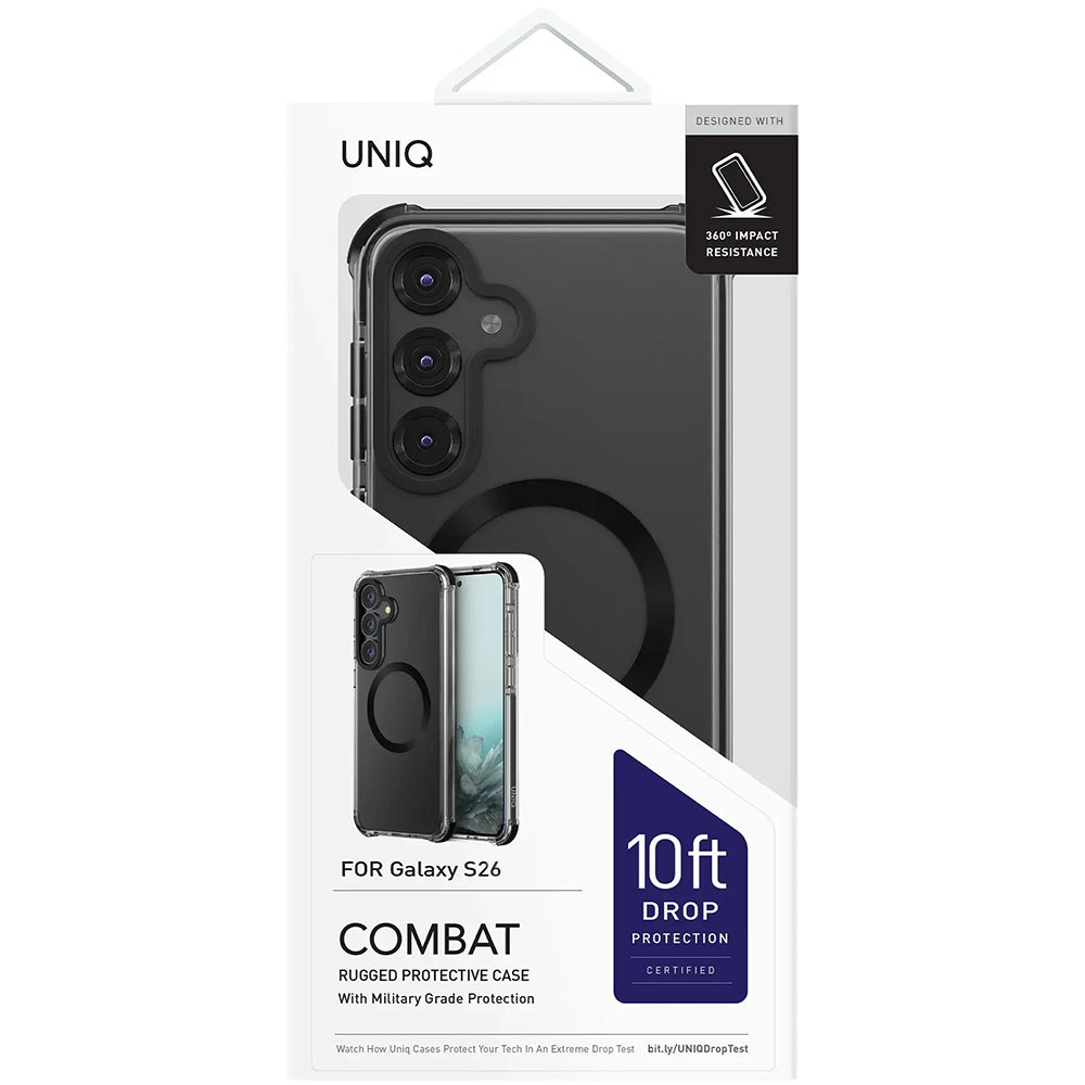 MagSafe Case for Samsung Galaxy S26 S942, UNIQ, Combat MagClick, Black