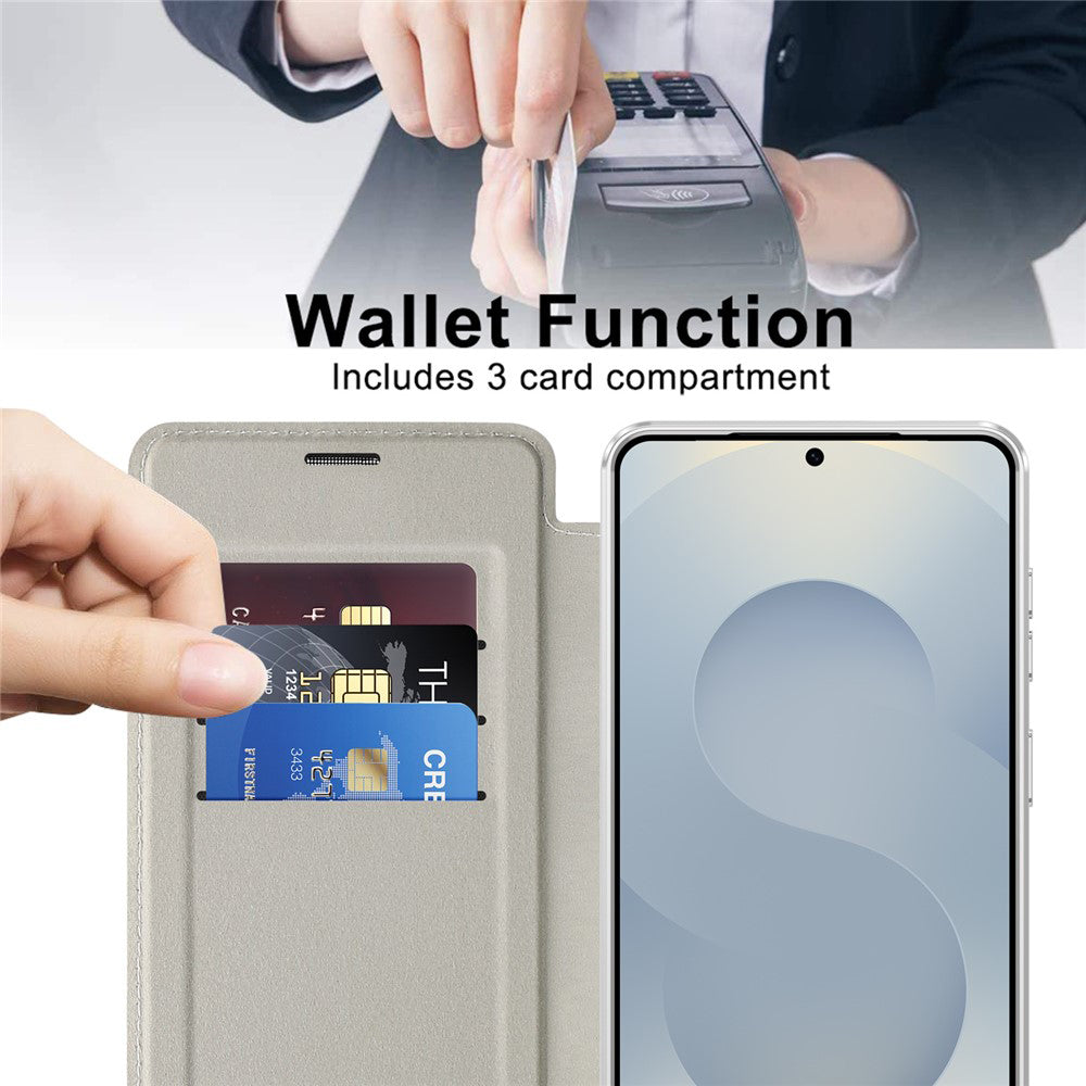MagSafe Case for Samsung Galaxy S26 S942, Techsuit, SmartMag Book, Gray