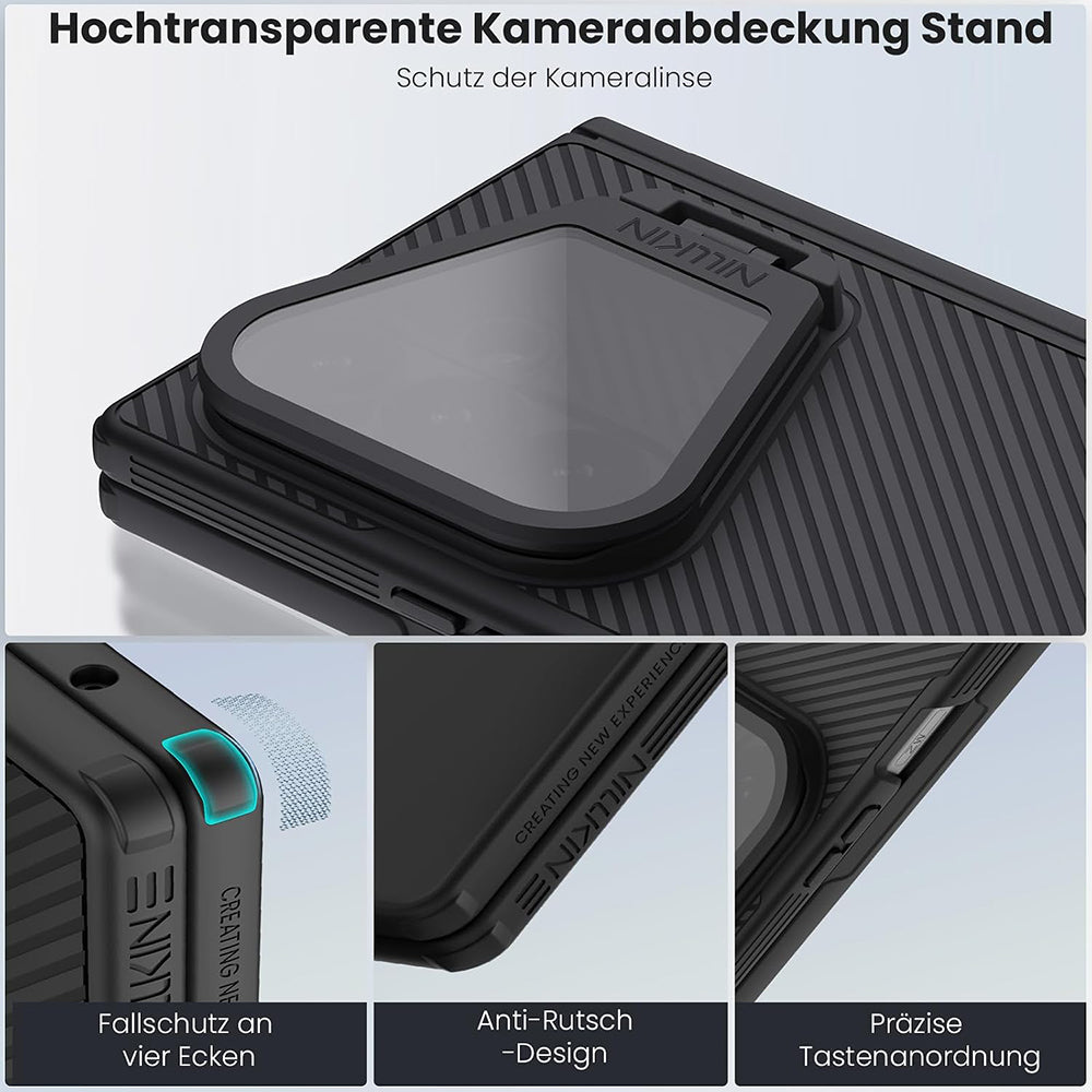 MagSafe Case for Samsung Galaxy Z Fold8 Ultra F976, Nillkin, CamShield Pro with Transparent Black Lens Cover and S-Pen Holder, Black