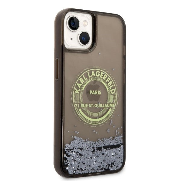 Case for Apple iPhone 14 Plus, Karl Lagerfeld, Liquid Glitter RSG, Black