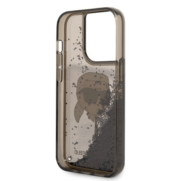 Case for Apple iPhone 14 Pro, Karl Lagerfeld, Glitter Karl's Head, Black