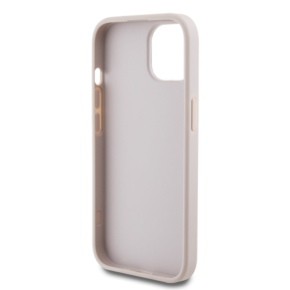 Case for Apple iPhone 15, Guess, 4G Metal Gold Logo, Pink