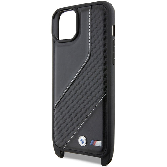Case for Apple iPhone 15 Plus, BMW, M Edition Carbon Stripe & Strap, Black