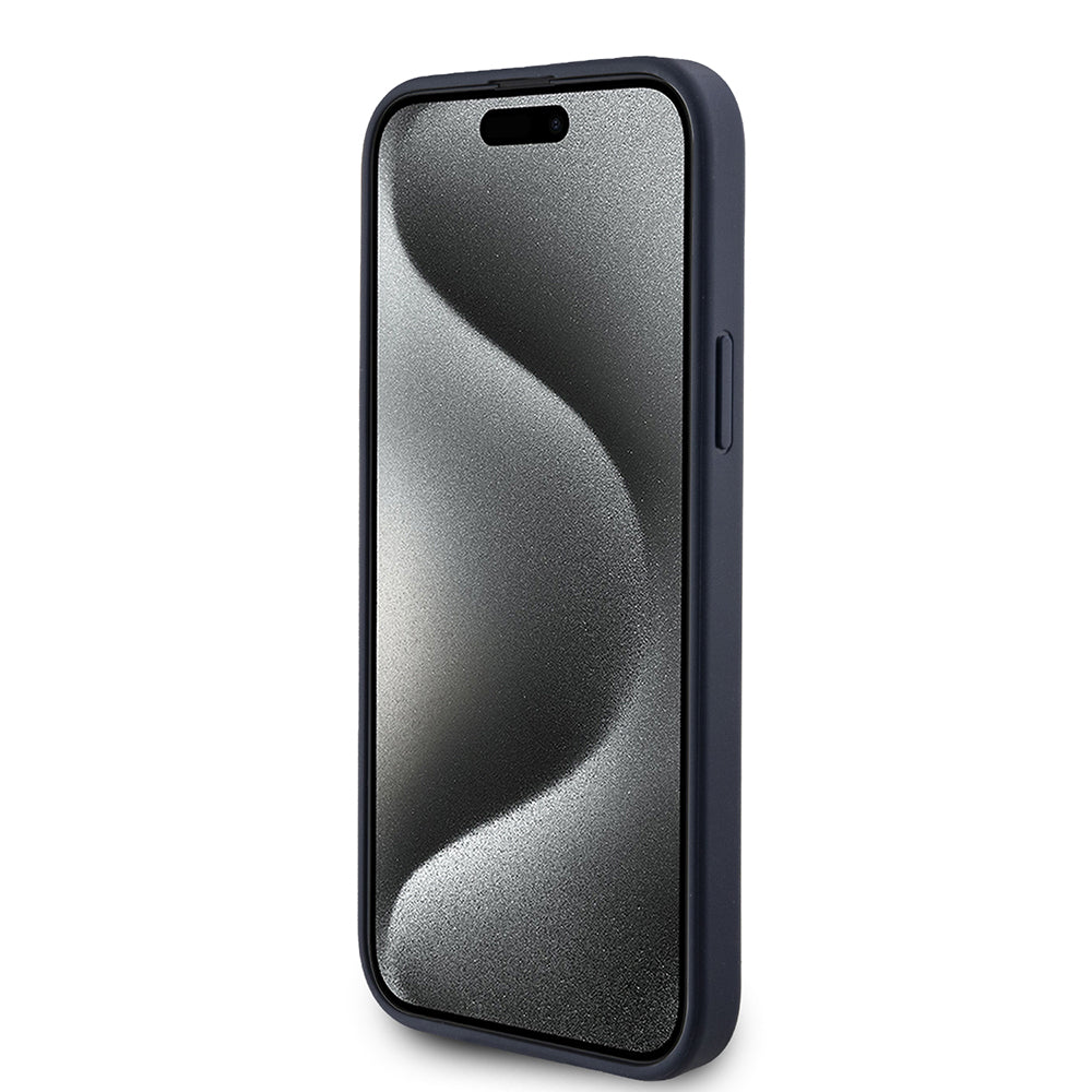 Case for Apple iPhone 15 Plus, Guess, 4G Triangle Logo, Blue