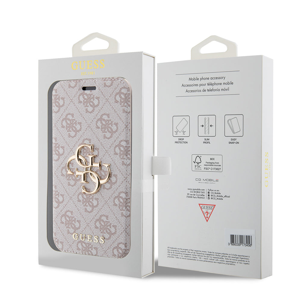 Case for Apple iPhone 15 Pro, Guess, 4G Book, Pink