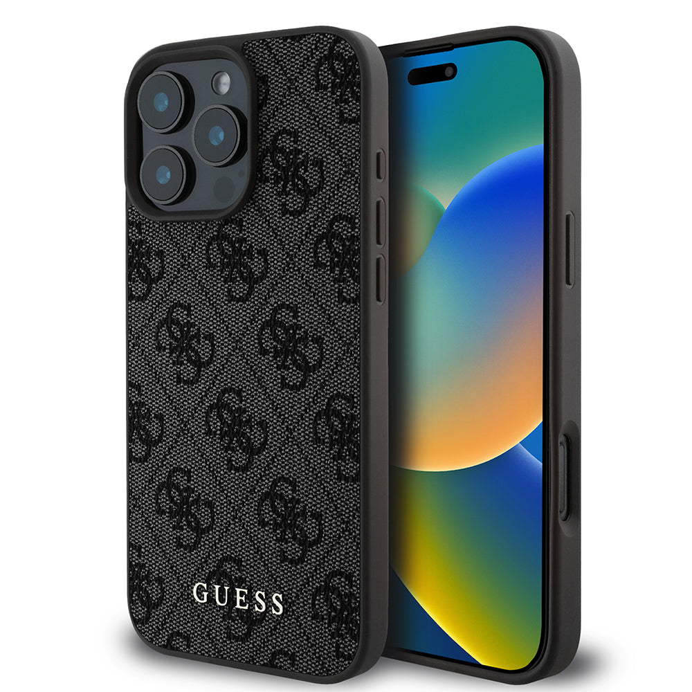 Case for Apple iPhone 16 Pro, Guess, 4G Classic, Black