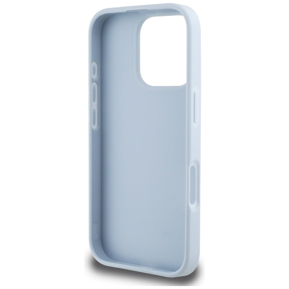Case for Apple iPhone 16 Pro Max, Guess, Grained Big 4G Logo Small Classic Logo, Blue