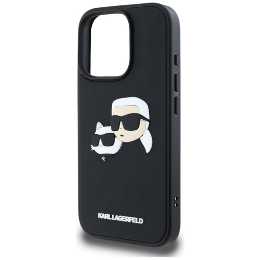 Case for Apple iPhone 16 Pro Max, Karl Lagerfeld, 3D Rubber Karl & Choupette, Black