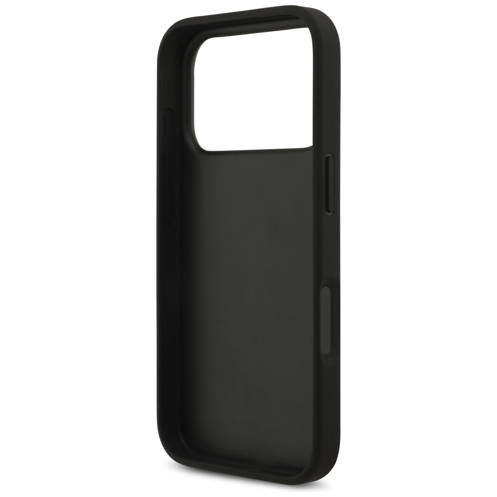 Case for Apple iPhone 17 Pro, Guess, 4G Grained Big and Classic Logo, Black