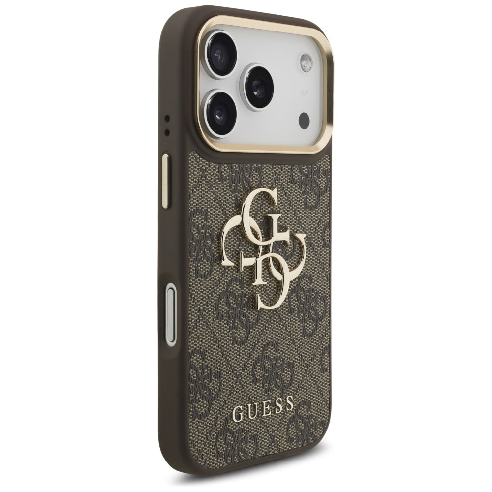 Case for Apple iPhone 17 Pro, Guess, Big 4G Classic Logo with Big Strap, Brown