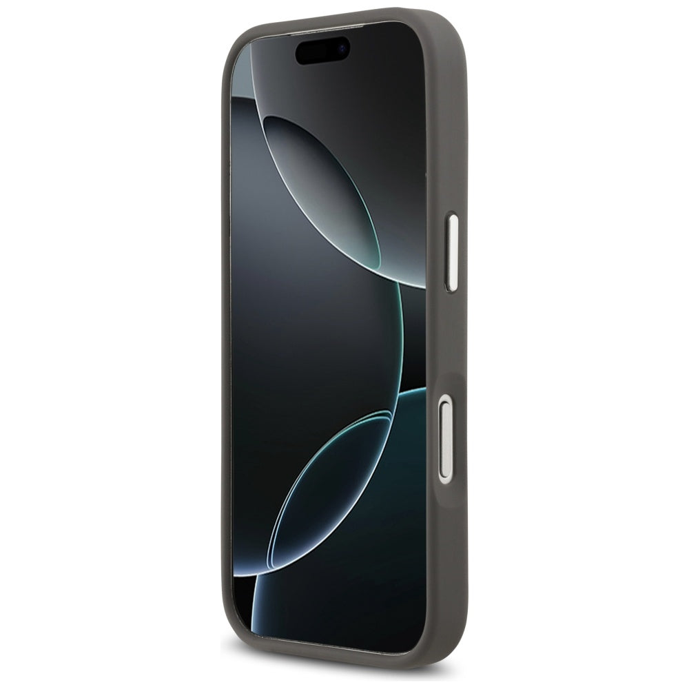 Case for Apple iPhone 17 Pro, Karl Lagerfeld, Grained Karl & Choupette's Heads Pins and Logo, Grey