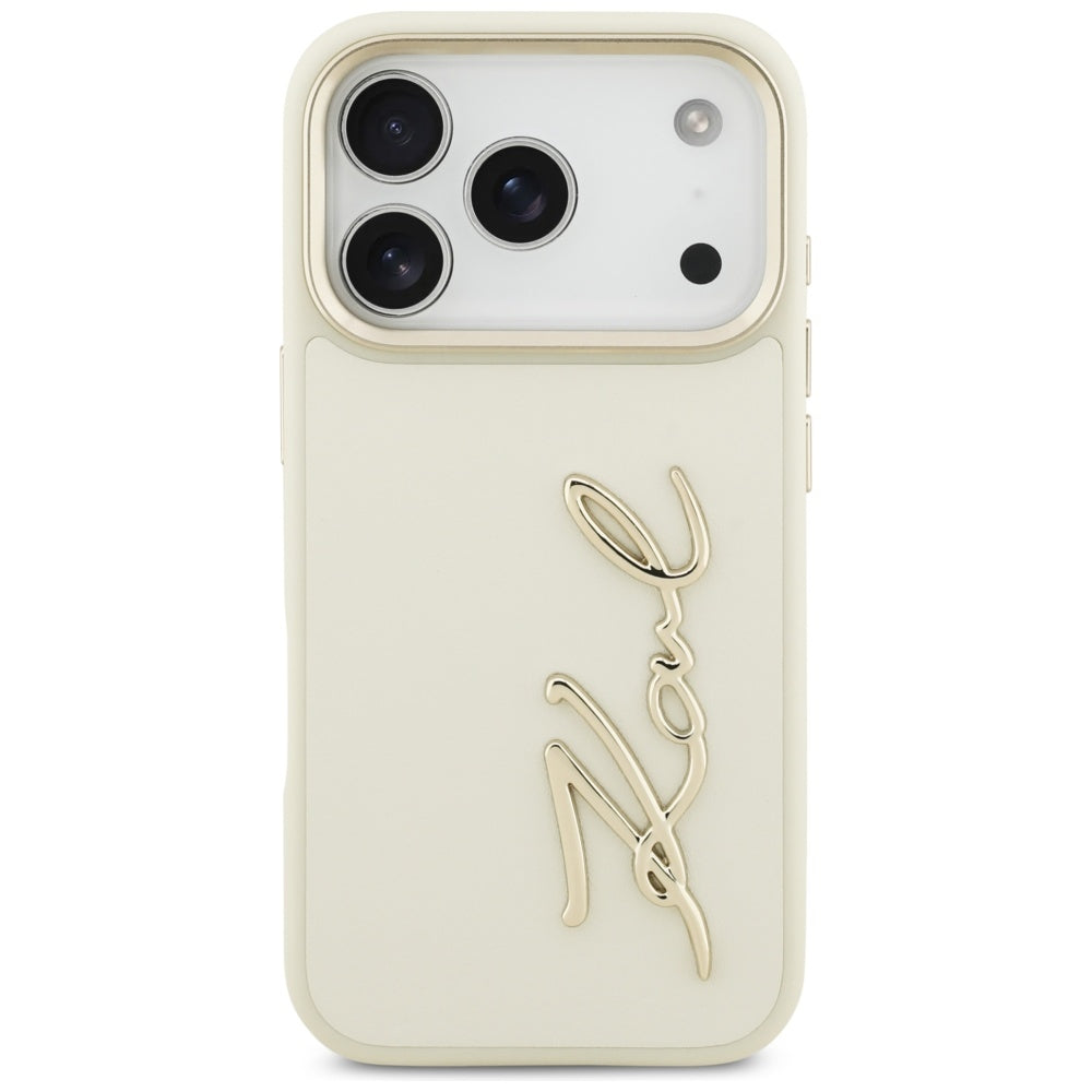 Case for Apple iPhone 17 Pro Max, Karl Lagerfeld, Script Logo, Beige