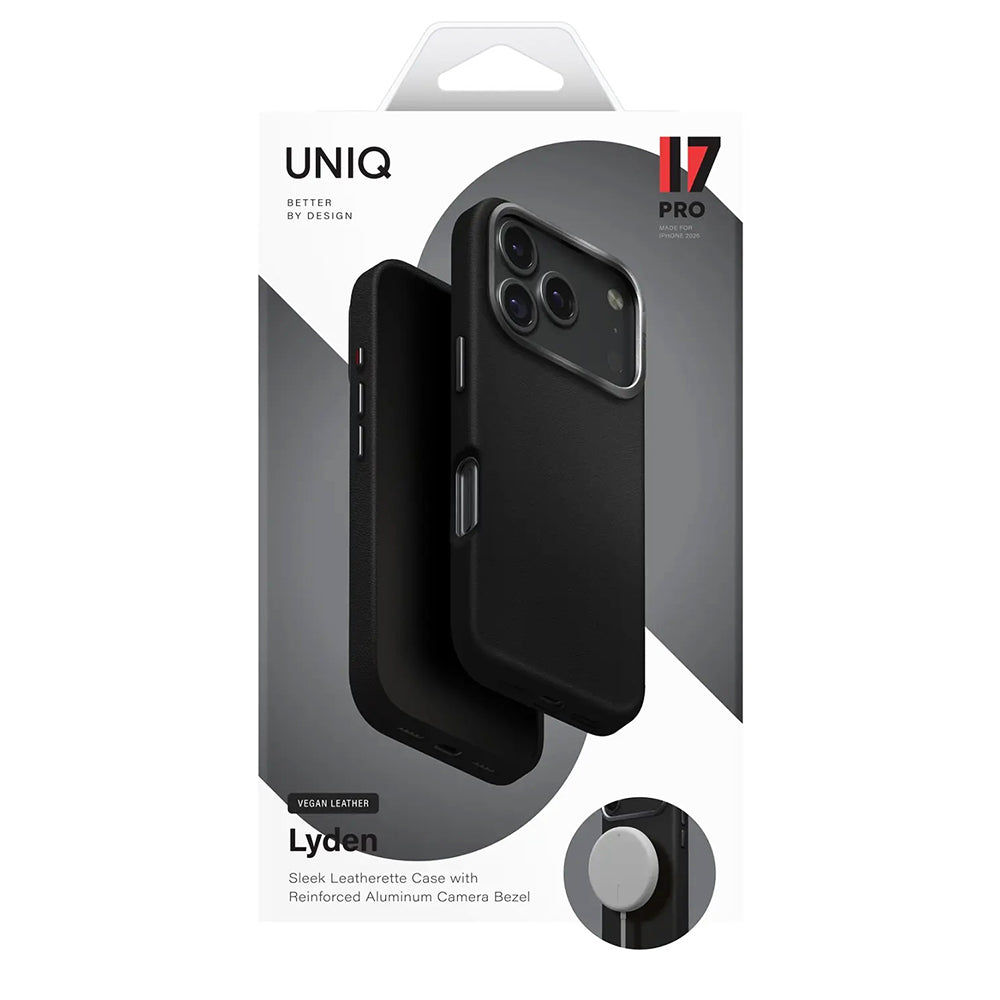 Case for Apple iPhone 17 Pro, UNIQ, Lyden Leatherette, Beige Orange