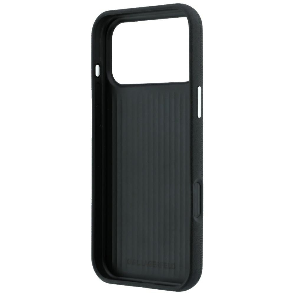 Case for Apple iPhone 18 Pro / 17 Pro, Karl Lagerfeld, Saffiano with Karl & Choupette Head's Pin and Logo, Black