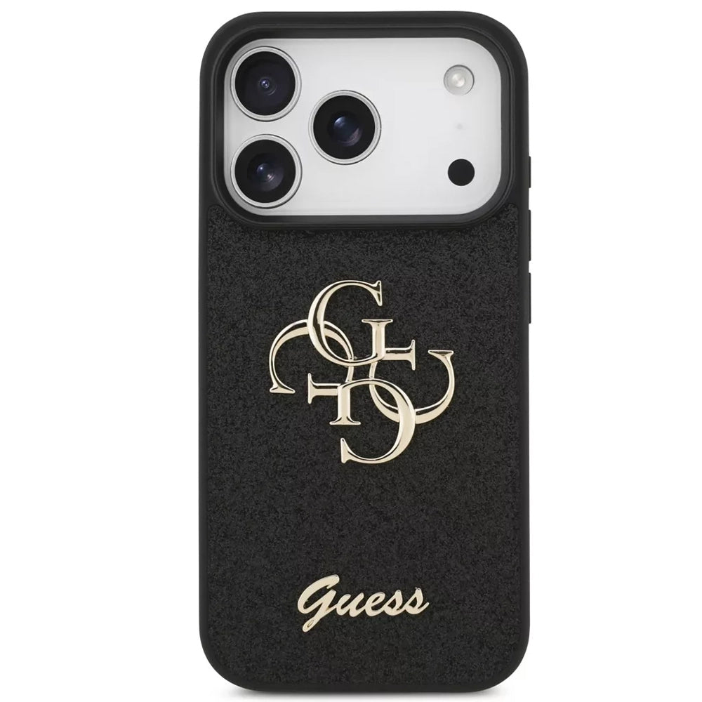 Case for Apple iPhone 18 Pro Max / 17 Pro Max, Guess, Fixed Glitter Big 4G, Black