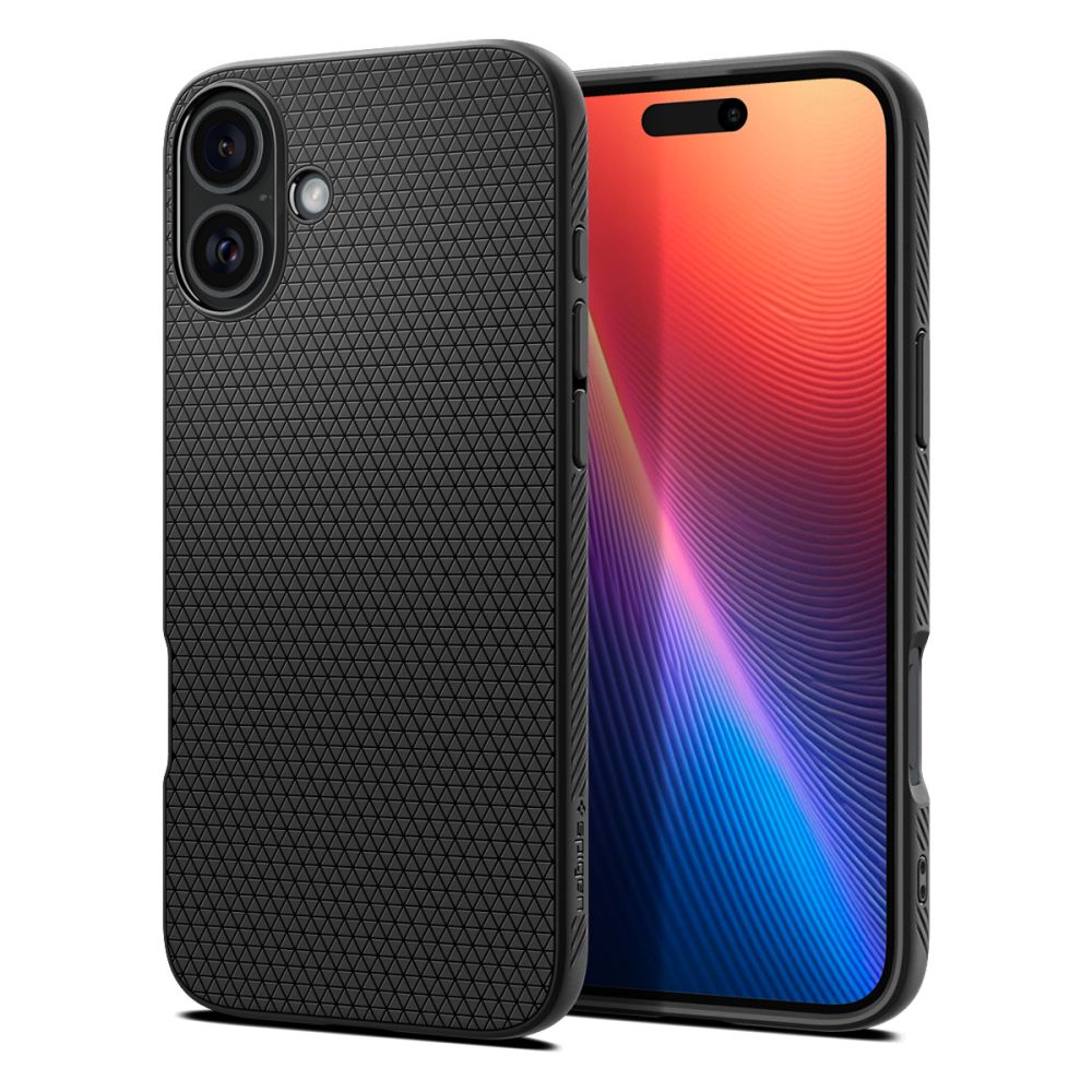 Case for Apple iPhone 16 Plus, Spigen, Liquid Air, Matte Black ACS08066
