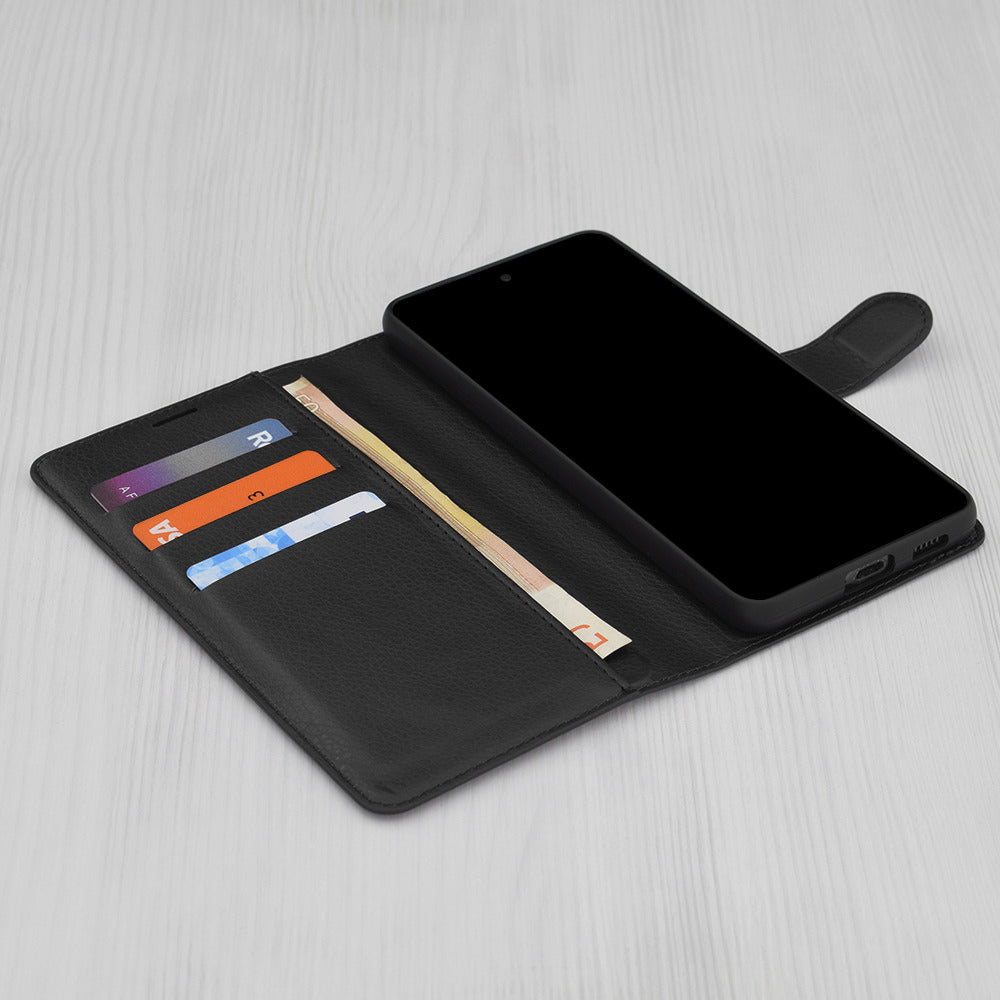 Case for Honor Magic8 Lite, Techsuit, Leather Folio, Black