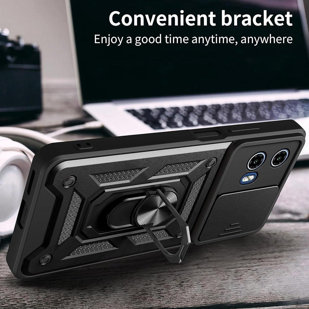 Case for Motorola Moto G67 Power / G57 Power, Techsuit, CamShield, Black