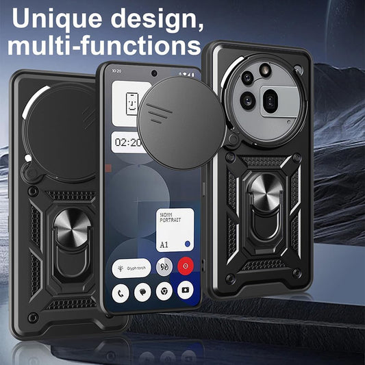 Case for Nothing Phone (3a) Pro, Techsuit, CamShield, Black
