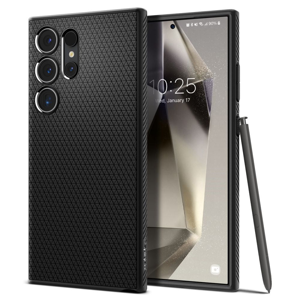 Case for Samsung Galaxy S24 Ultra S928, Spigen, Liquid Air, Black ACS07287