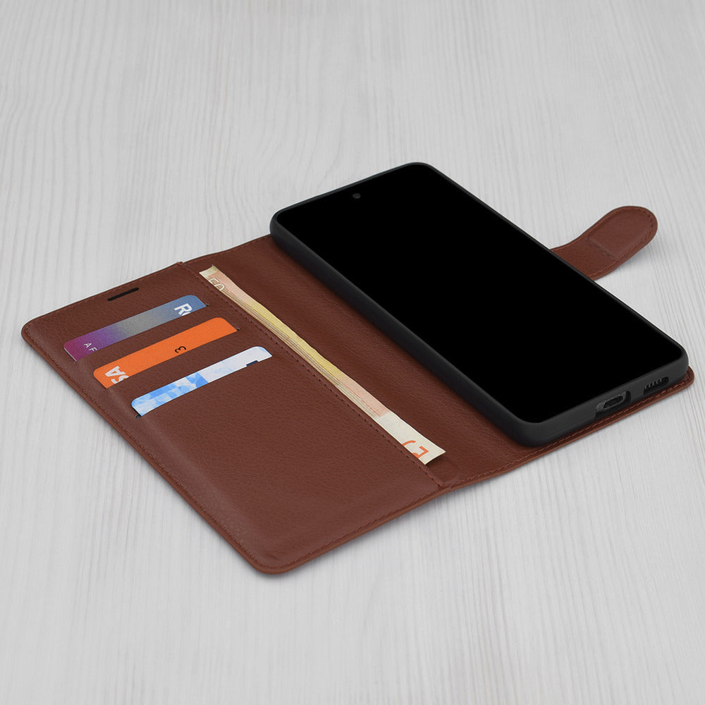 Case for Samsung Galaxy A18 5G A186 / A18 4G A185 / F17 / M17 / A17 4G A175, Techsuit, Leather Folio, Brown