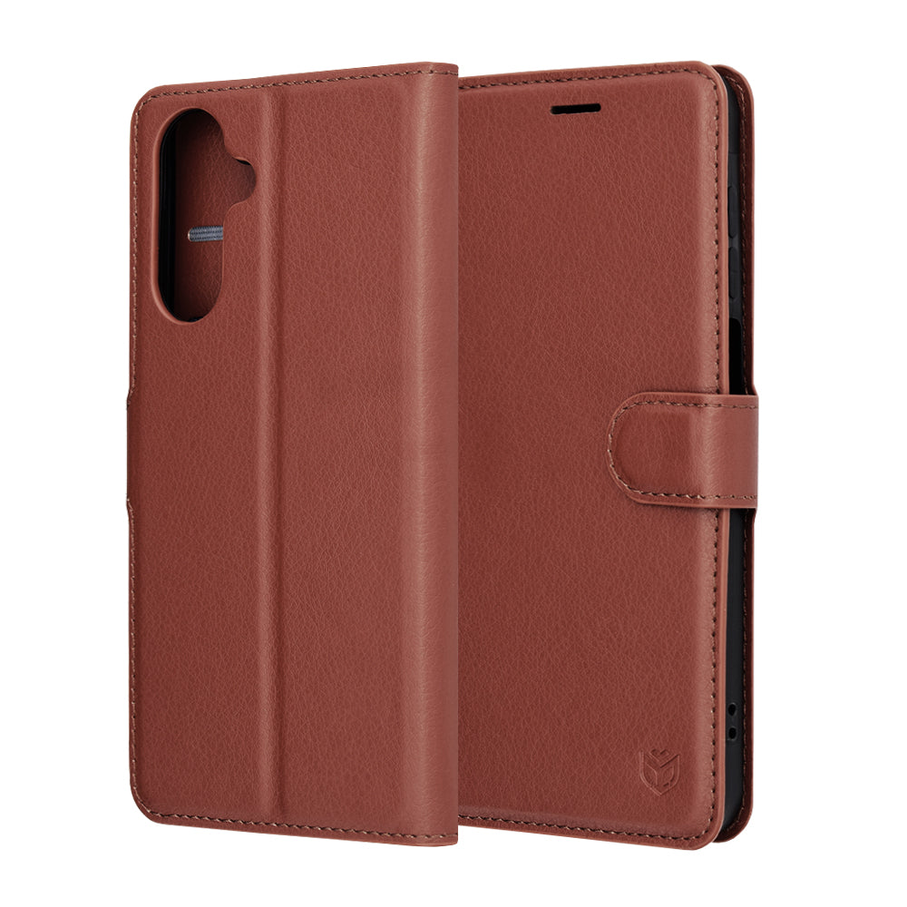 Case for Samsung Galaxy A18 5G A186 / A18 4G A185 / F17 / M17 / A17 4G A175, Techsuit, Leather Folio, Brown