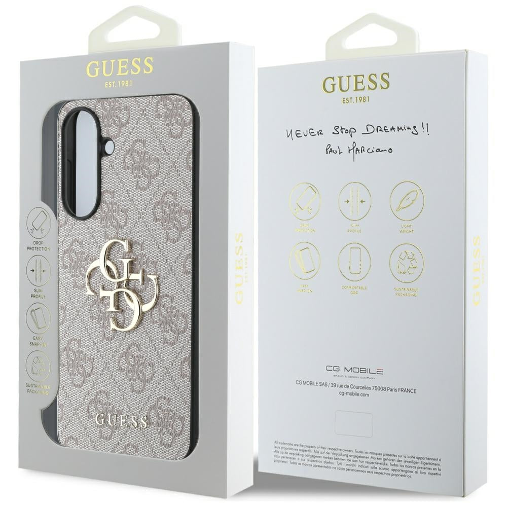 Case for Samsung Galaxy A56 A566, Guess, 4G Big Logo, Pink