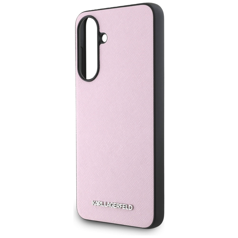 Case for Samsung Galaxy A56 A566, Karl Lagerfeld, Saffiano Metal Logo, Pink