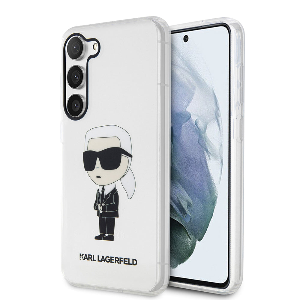Case for Samsung Galaxy S23 S911, Karl Lagerfeld, Ikonik Karl, Transparent