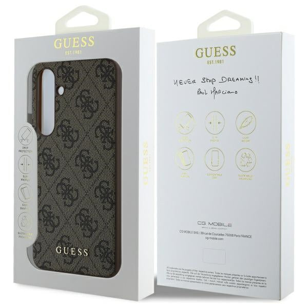 Case for Samsung Galaxy S24 FE S721, Guess, 4G Charm, Brown