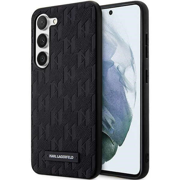 Case for Samsung Galaxy S24+ S926, Karl Lagerfeld, Saffiano Monogram Metal Logo, Black