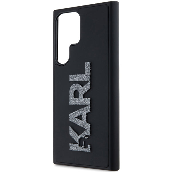 Case for Samsung Galaxy S24 Ultra S928, Karl Lagerfeld, 3D Rubber Glitter Logo, Black