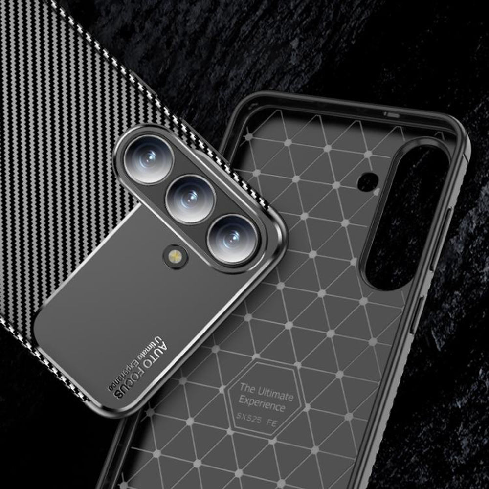 Case for Samsung Galaxy S25 FE, Techsuit, CarbonFiber, Black