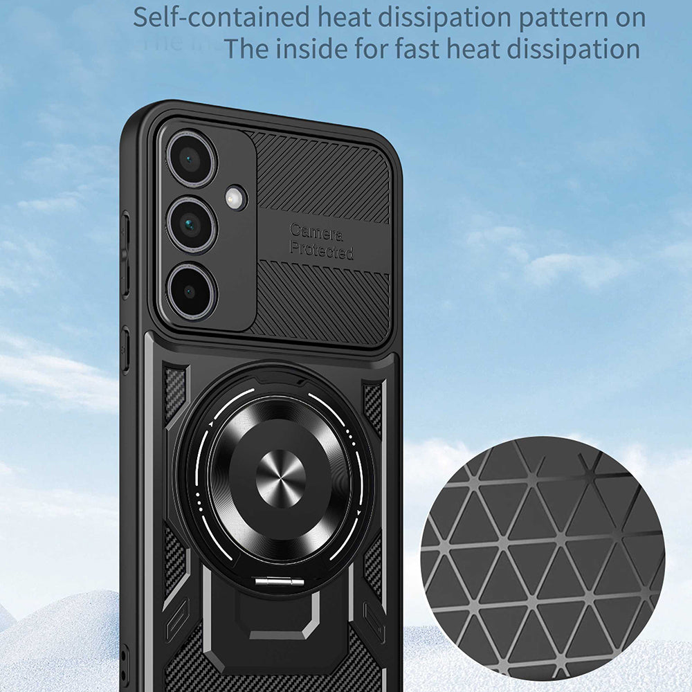 Case for Samsung Galaxy S25 FE, Techsuit, RuggedCam, Black