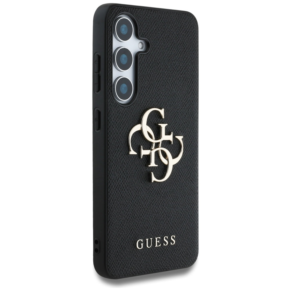 Case for Samsung Galaxy S25 S931, Guess, 4G Grained Big and Classic Logo, Black