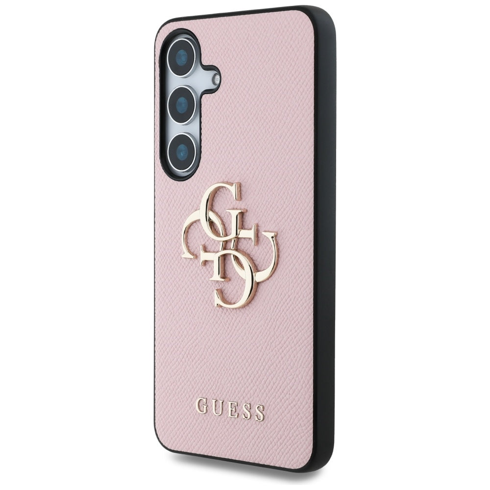 Case for Samsung Galaxy S25 S931, Guess, 4G Grained Big and Classic Logo, Pink